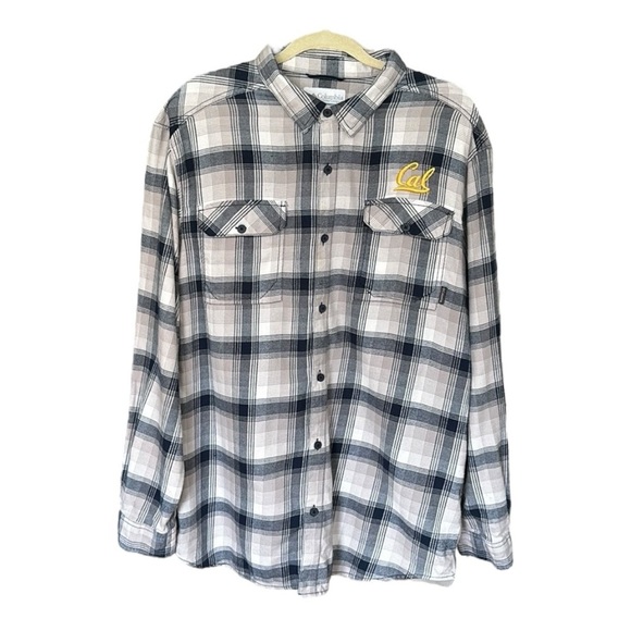 COLUMBIA CAL Bears Collegiate Plaid Flannel Shirt Long Sleeve Cotton Casual XL - Picture 14 of 14